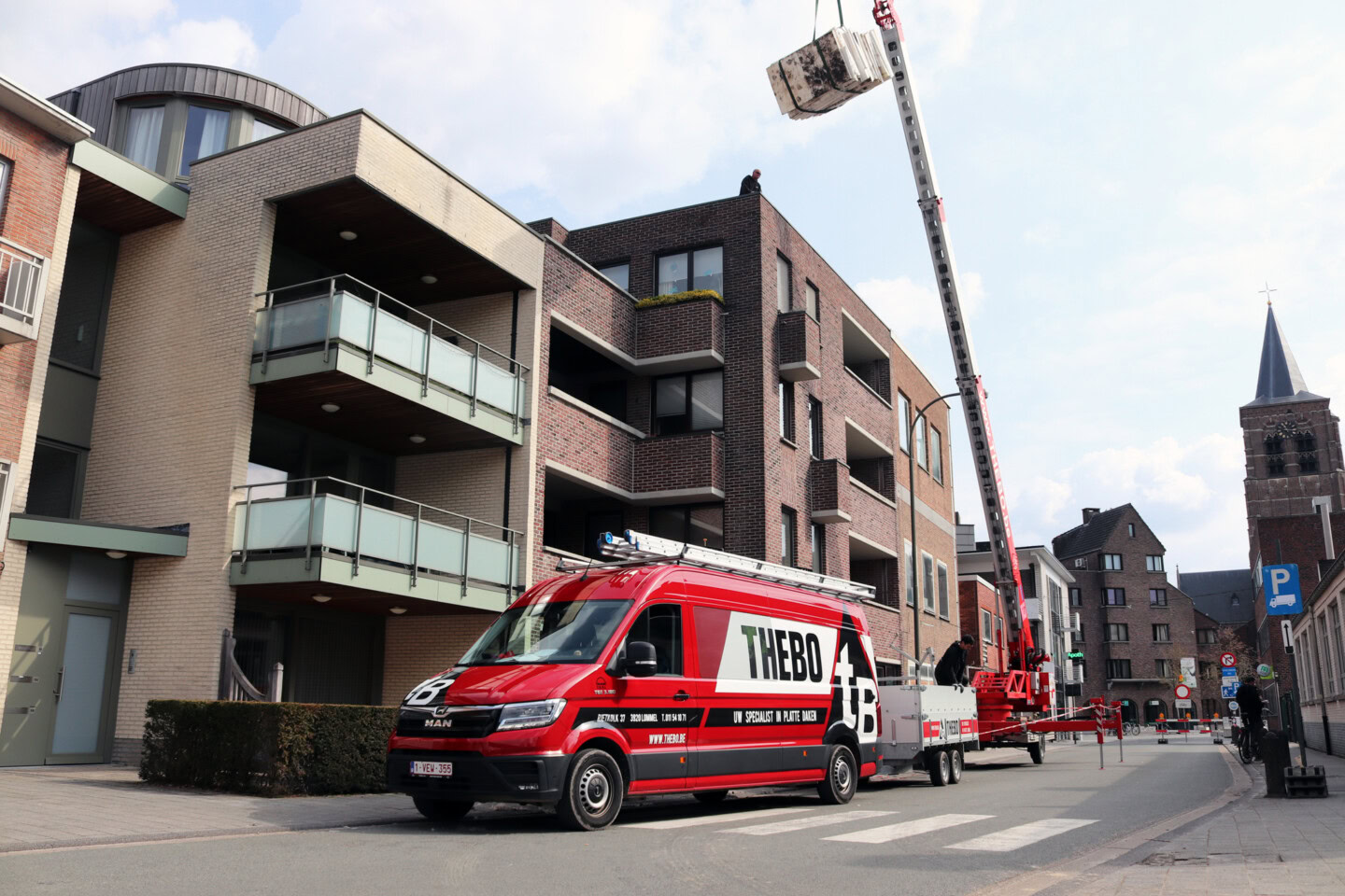 Aan het werk in de Frans Van Hamstraat in Lommel
